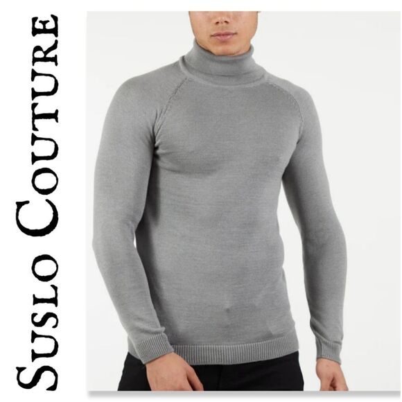 NWT Suslo Couture Turtle Neck Sweater | Silver - Picture 1 of 9
